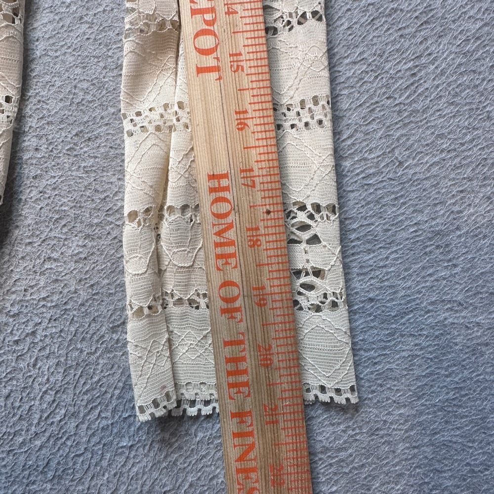 Vintage Lace Maxi Dress Women XS Cream Floral Embroidered Victorian High Neck - Picture 9 of 10